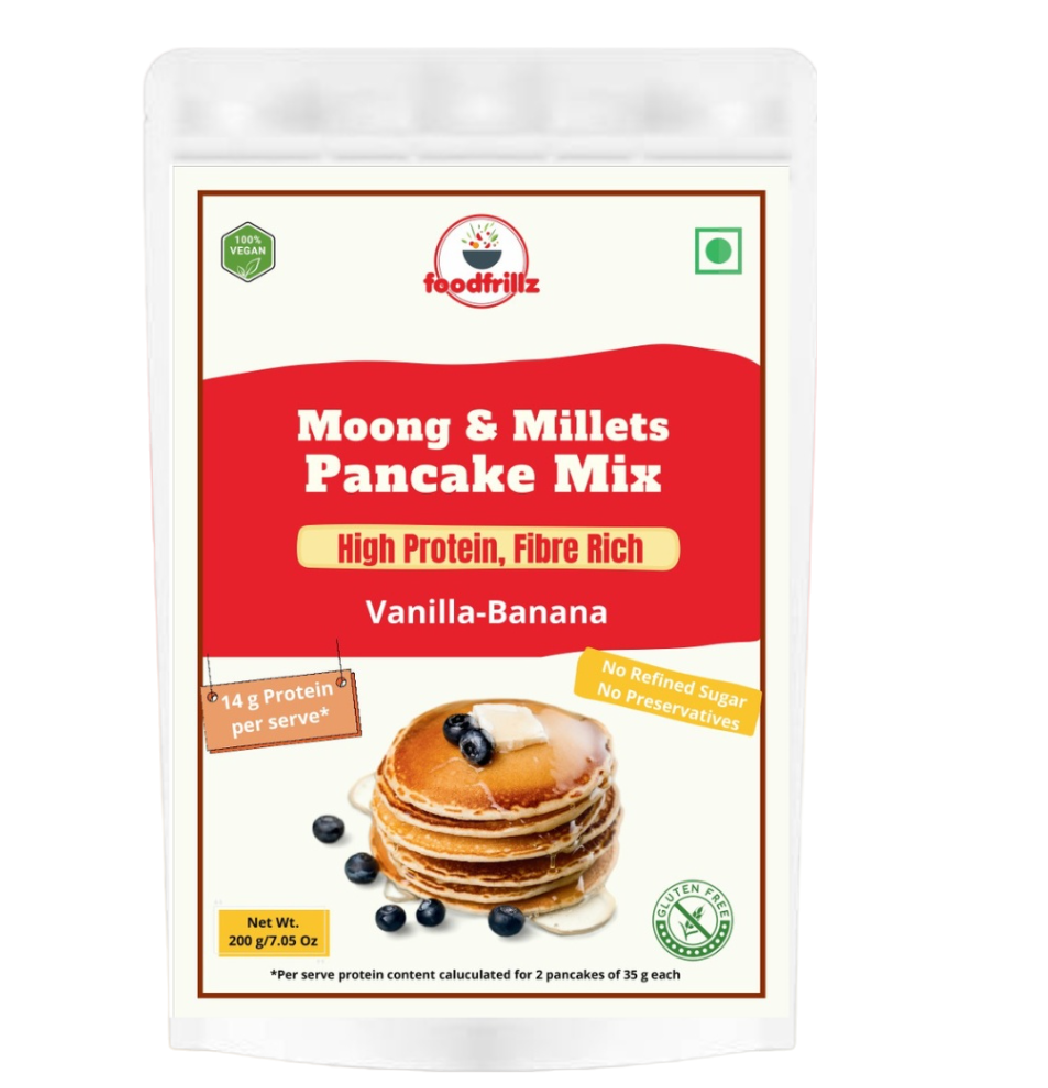 Foodfrillz Millet Pancake Mix Premix VANILLA BANANA Gluten Free