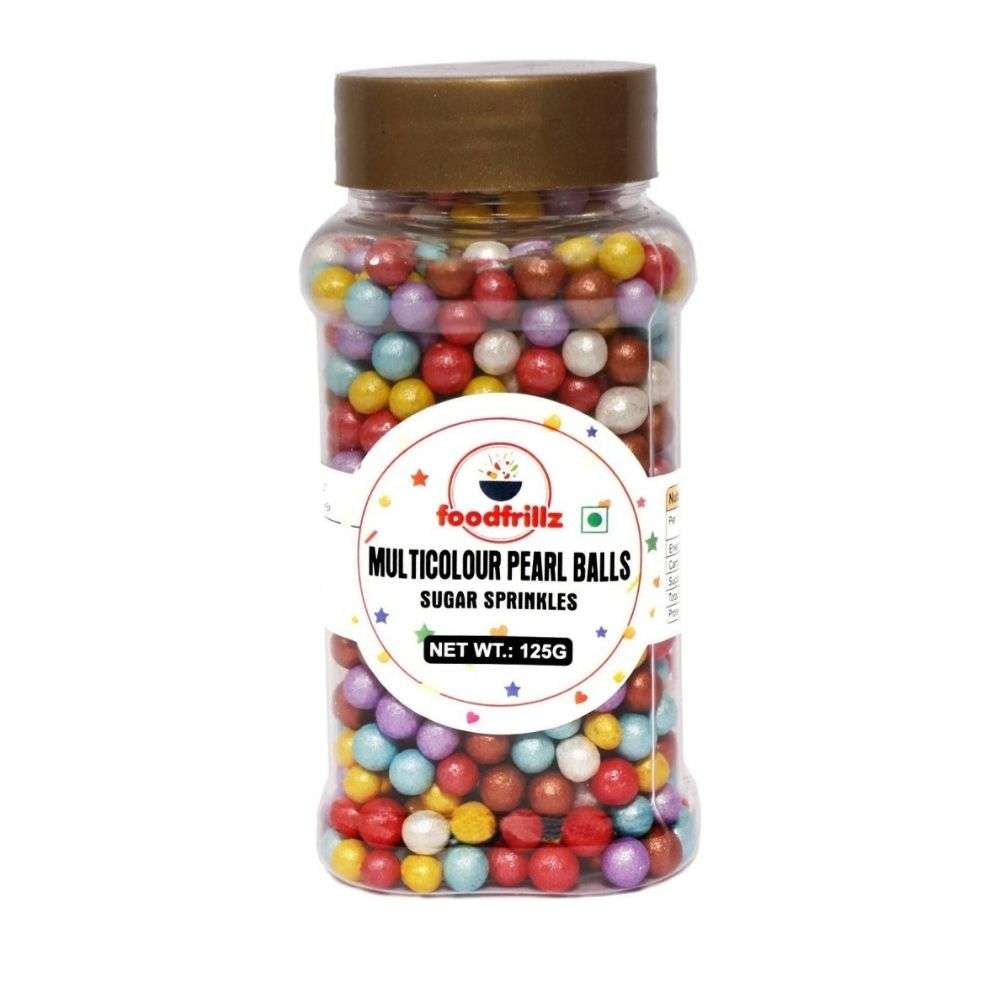 Multicoloured Pearl Balls Sugar Sprinkles, 125 g