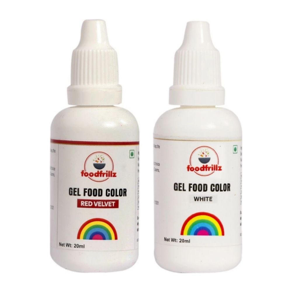 Red Velvet and White Food Gel Colour Combo,40 ml