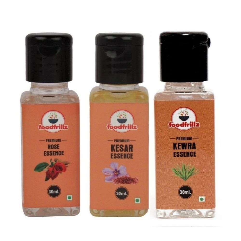 Rose, Kesar & Kewra Food Flavor Essence, 30 ml each (Pack of 3)