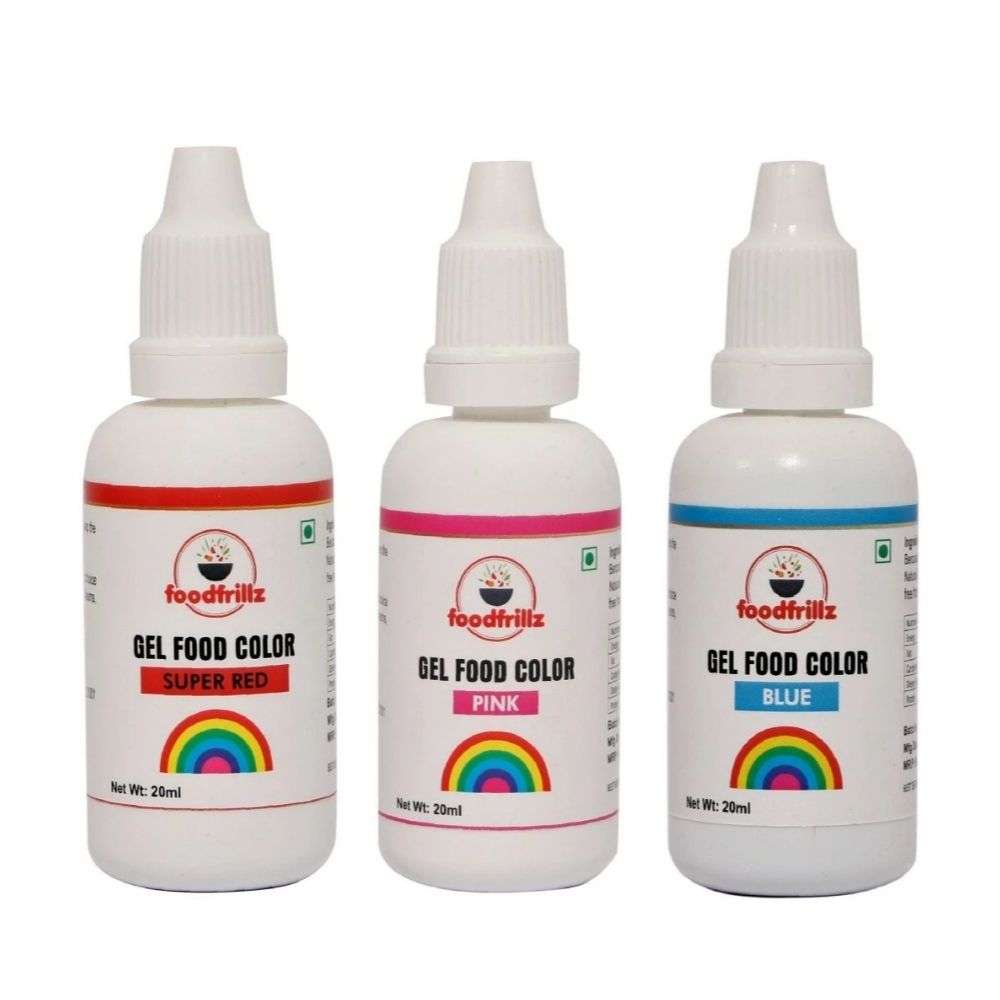 Super red, Pink & Blue Gel food colour(Combo Pack)60 ml