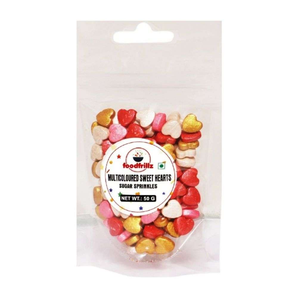 Sweet Heart Cake Sprinkles for cake decoration (Red, White, Pink and Golden Hearts ),50 g