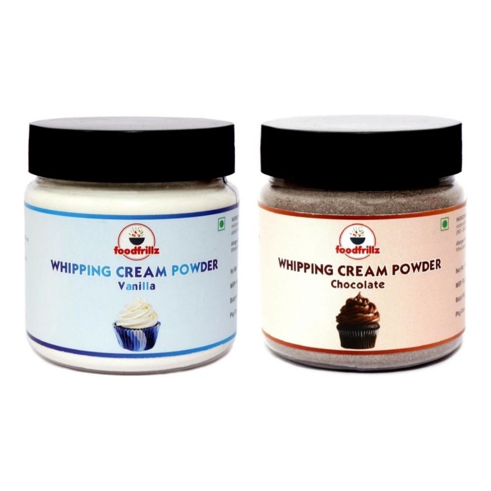 Whipping Cream Powder Vanilla and Chocolate Combo Pack of 100 g each,200 g