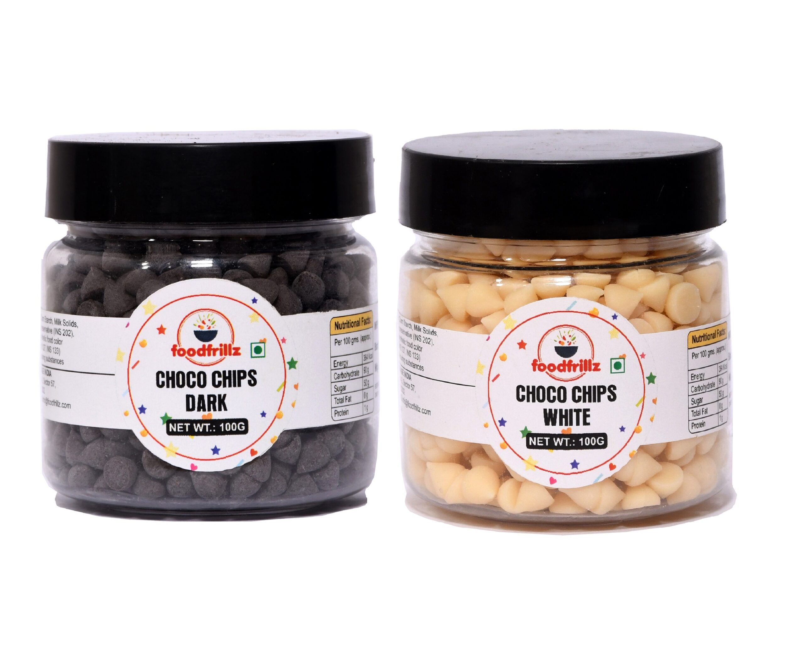 Dark Choco Chips and White Choco Chips Combo Pack (100 g x2),200 g