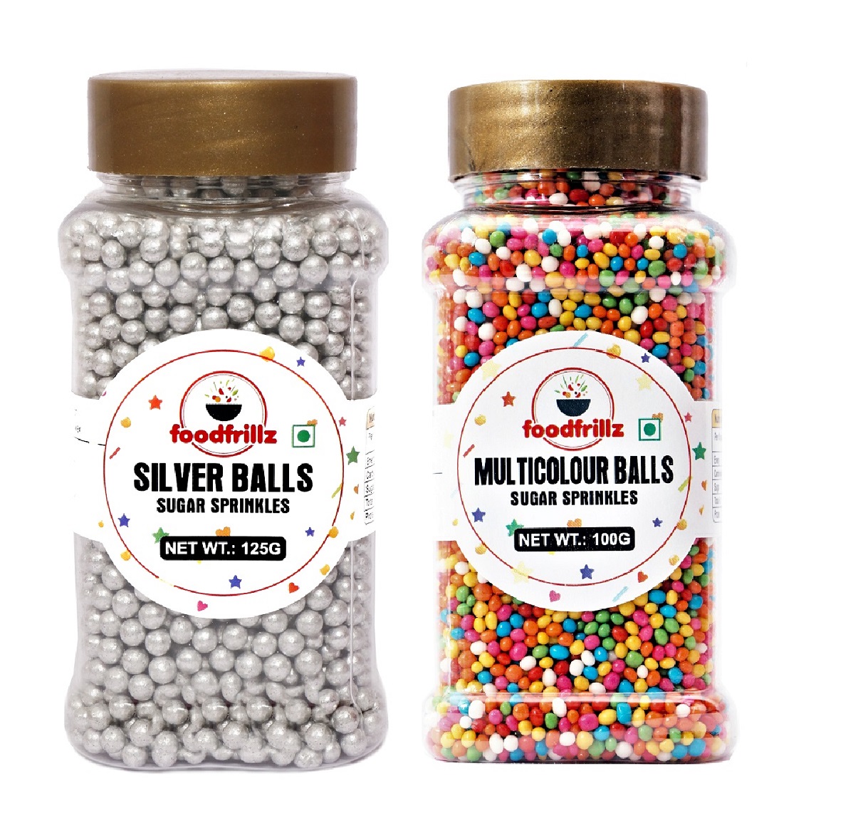 Silver Balls(125 g) & Multi-Coloured Balls (100 g), Combo Pack