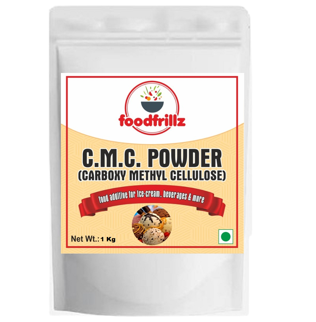 foodfrillz CMC Powder, 1 Kg (for cakes, ice creams, fondants, cheesecake-gluten free baking)