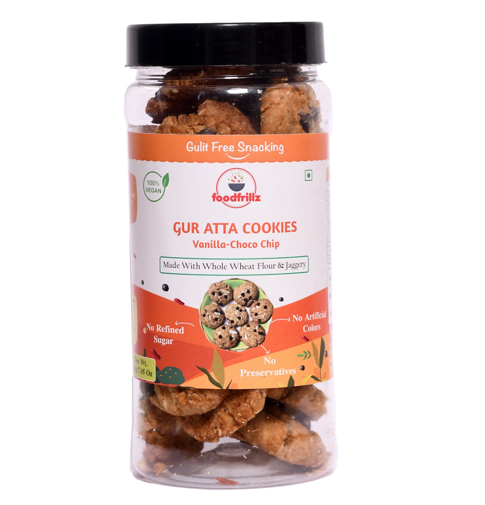 foodfrillz Gur-Atta Cookies (classic vanilla) Jaggery-Whole Wheat flour, 150 g